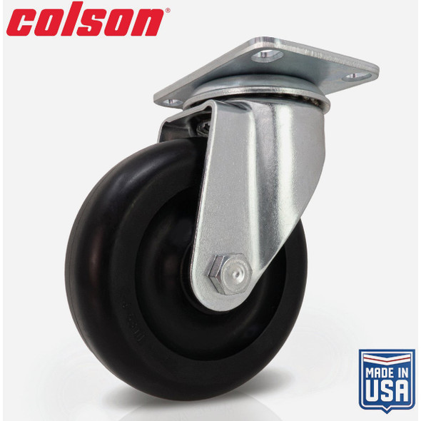 Colson 4 In. Black Polypropylene Swivel Plate Caster 82237