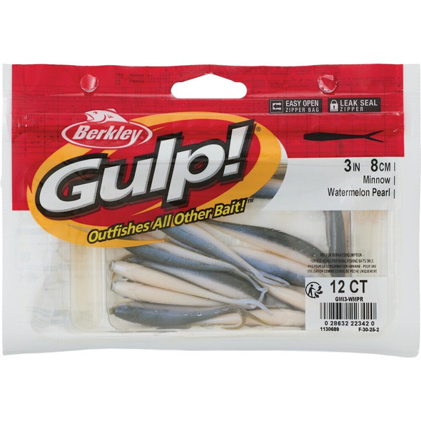 Berkley Gulp! 3 In. Pearl Watermelon Minnow (12-Pack) GMI3-WMPR 707951