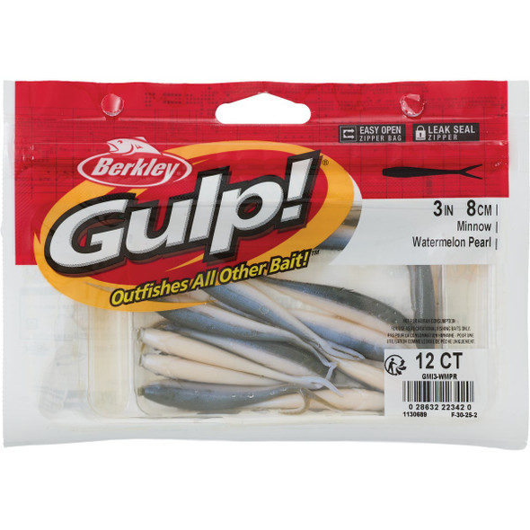 Berkley Gulp! 3 In. Pearl Watermelon Minnow (12-Pack) GMI3-WMPR 707951