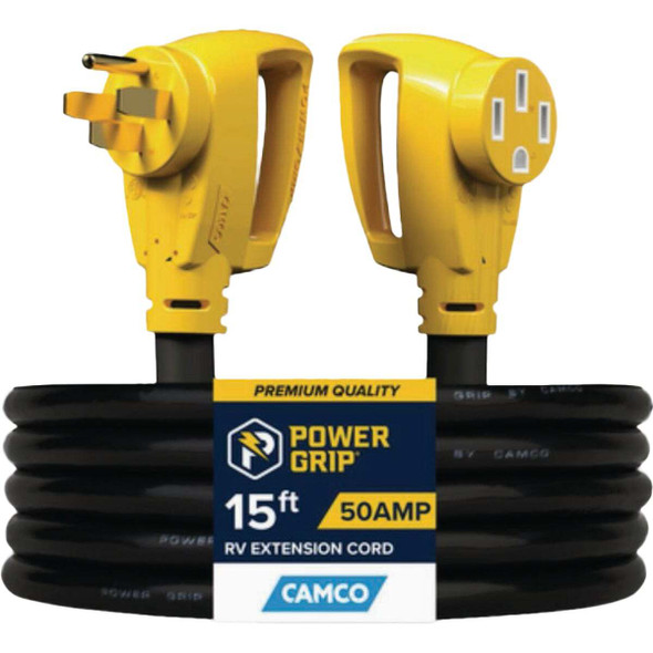 Camco Power Grip 15 Ft. 50A 125/250V Heavy-Duty RV Extension Cord 55194