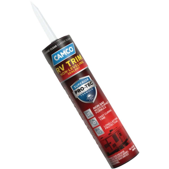 Camco Pro-Tec RV Non-Sag Sealant with WeatherGuard Protection, Clear 41465