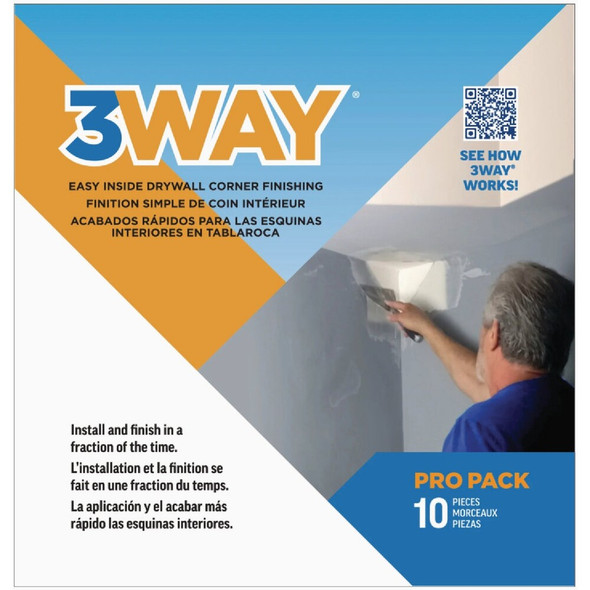 3Way Easy Prefabricated Inside Drywall Corner (10-Pack) 3Way10 156786
