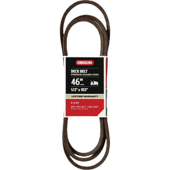 Oregon 1/2 In. x 103 In. Deck Belt for 46 In. Riding Mowers R-15-027