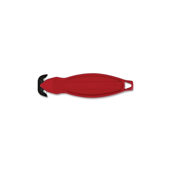 Klever Koncept Safety Cutter, 5-3/4 in L, Straight Blade, Steel, Plastic Handle, Red