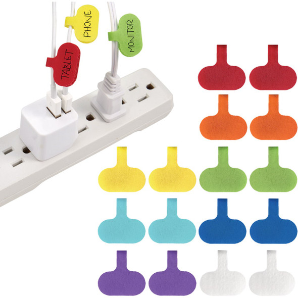 Wrap-It Storage Regular Multi-Color Cable Labels (16-Pack) 416-CL-V-MC