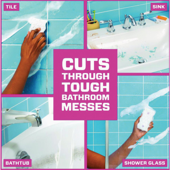 Mr. Clean Magic Eraser 2-in-1 Built-In-Cleaner Bath Sponge, Lemon 80797797 627677