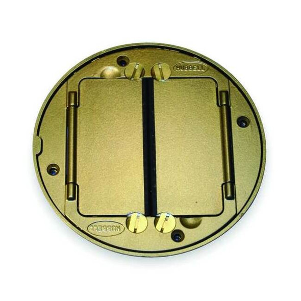 Electrical Box Cover, 2 Gangs, Round, Brass