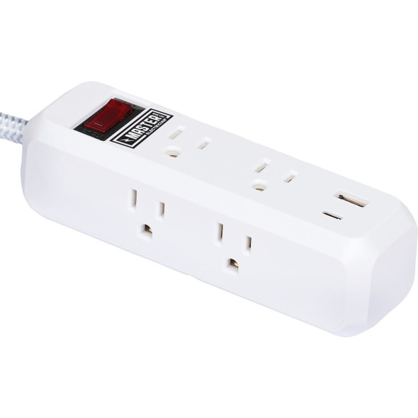 Master Electrician 6-Outlet-4 USB 1350J White Surge Strip with 6 Ft. Cord LTS-PO2B 563884