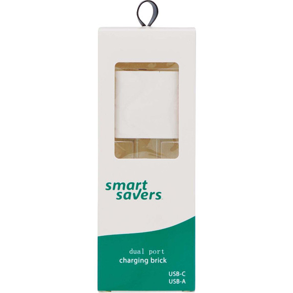 Smart Savers Dual Port Charging Brick (USB-C/USB-A) QF473A(C/B) Pack of 12