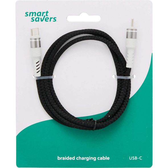 Smart Savers Braided Charging Cable (USB-C) QF1101A(T/C) Pack of 12
