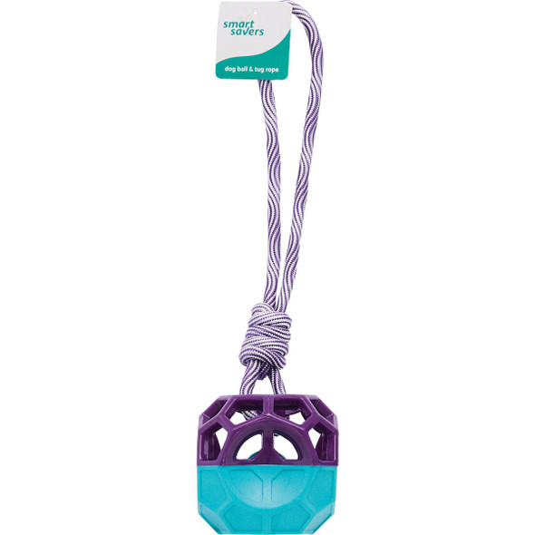 Smart Savers Dog Ball with Tug Rope tdg201 Pack of 12