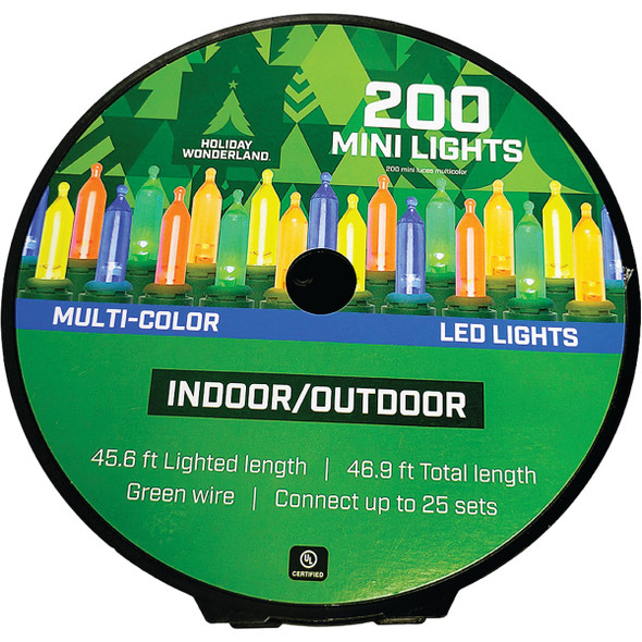 Holiday Wonderland Multi 200-Bulb Mini LED Light Set 860127 944081