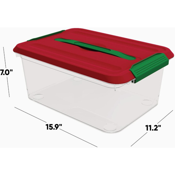 Curver Latchmate+ 14.5 Qt. Holiday Storage Tote 273333 955885