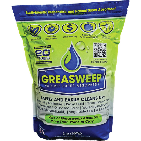 Greasweep 2 Lb. Natural Multi-Purpose Super Oil Absorbent 3701