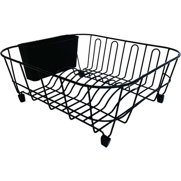 Grayline 12.4 In. W x 14.1 In. L Black Wire Sink Dish Drainer 44404