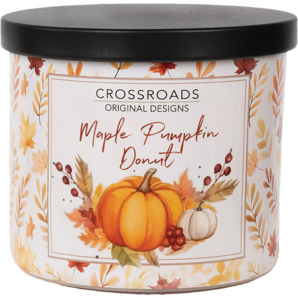 Crossroads Original Designs 15 Oz. Wrapped Jar Candle, Maple Pumpkin Donut MPDWV