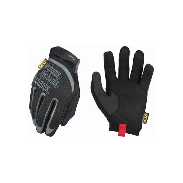 H15-05 Mechanics Gloves, Synthetic Leather Palm, 8, Black/Gray