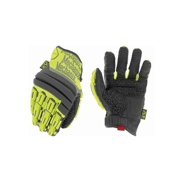 M-Pact(R) Mechanics Gloves, Synthetic Leather Palm, 10, High-Visibility Yellow