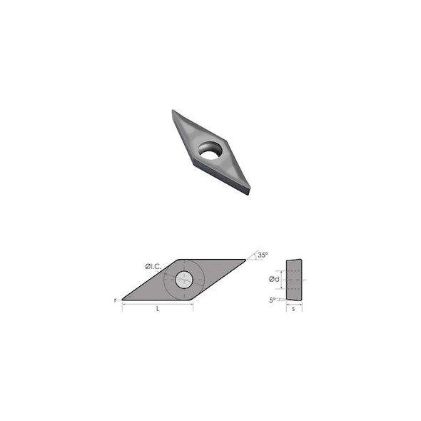 Hhip VCGX -332 LH Carbide Insert For Aluminum 6058-0332