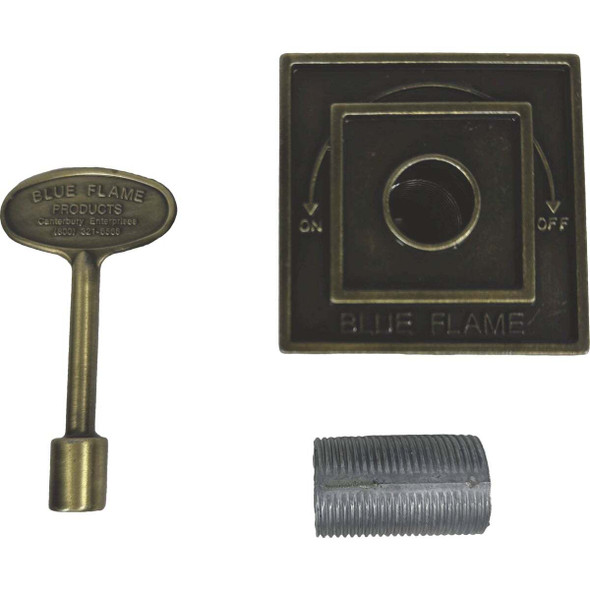 Blue Flame Antique Brass Universal Fit Square Flange & 3 In. Matching Key