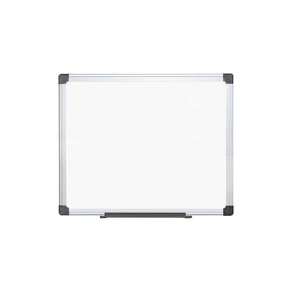 Dry Erase Board, Melamine, 47 13/64 in, 94 1/2 in, Aluminum Frame, White, Matte