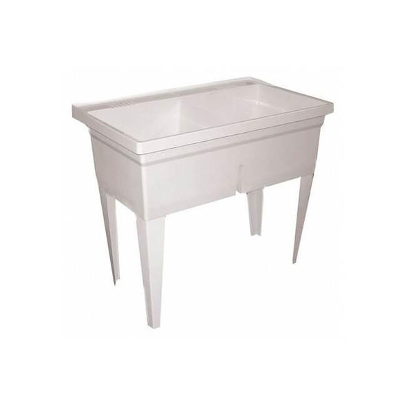 Laundry Tub 18 5/8 in x 18 5/8 in, 2, 4, Floor Mount, Compression Molded Stone