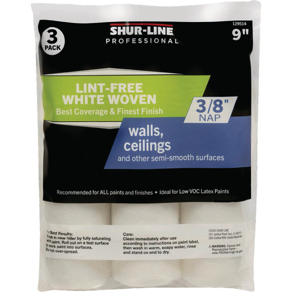 Shur-Line 9 In. x 3/8 In. Woven Roller Cover (3-Pack) SLW938-3PK