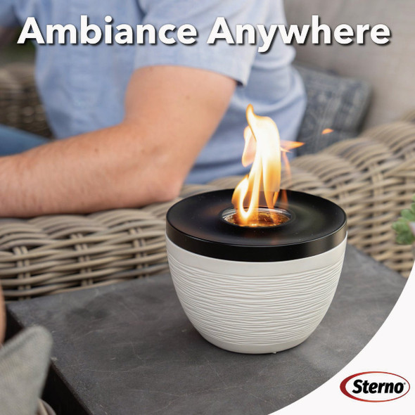 Sterno Small Onyx with Black Lid Tabletop Fire Pit 73068 821159