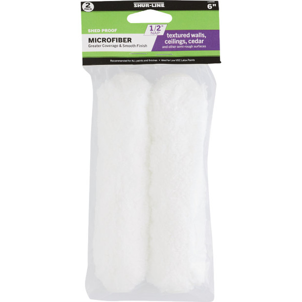 Shur-Line Best 6-1/2 In. x 1/2 In. Microfiber Roller Cover (2-Pack) 30021205