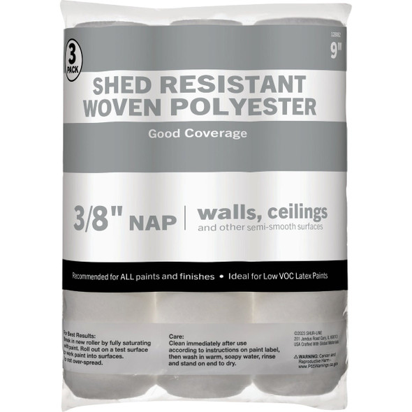 Shur-Line 9 In. x 3/8 In. Polyester Roller Cover (3-Pack) 30012303