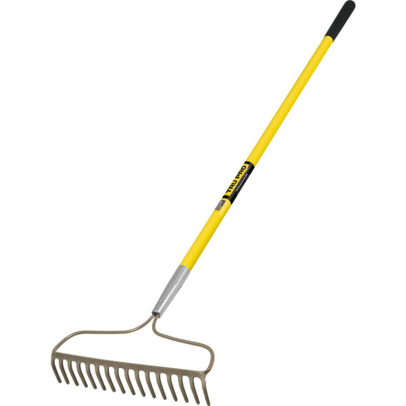 Truper Tru Pro 60 in. Forged Bow Rake, 16 tines, Fiberglass Handle R-16AM-FX