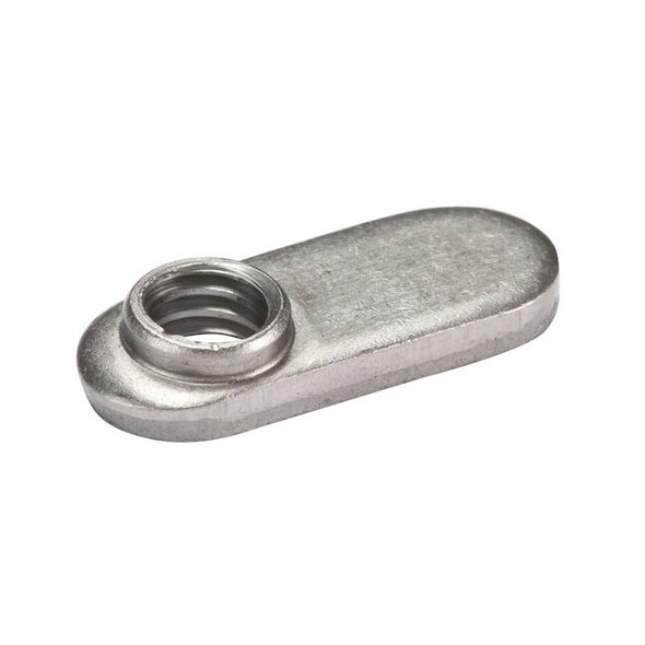 Hex Weld Nut, 5/16"-18, Steel, 7/16 in Wd, 1 1/8 in Lg, 1/8 in Ht, 50 PK