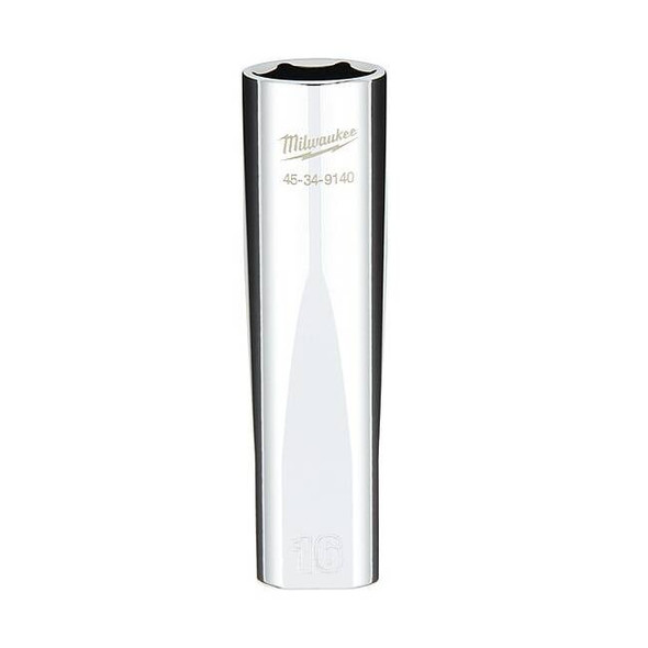 1/2 in. Drive 16mm Metric 6-Point Deep Socket with FOUR FLAT Sides