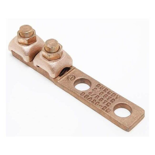 Mechanical Lug, 4/0 AWG Max, 1 Conductor, 2 Hole, 1/2 in Stud, Copper