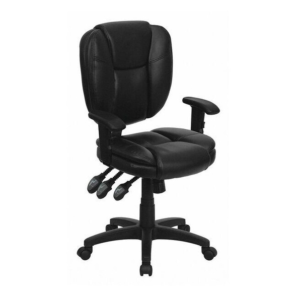 Flash Furniture GO-930F-BK-LEA-ARMS-GG
