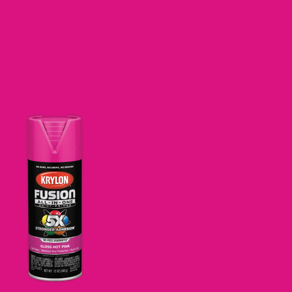 Krylon Fusion All-In-One 12 Oz. Gloss Spray Paint, Hot Pink K02708007