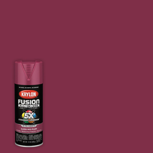 Krylon Fusion All-In-One 12 Oz. Gloss Spray Paint, Red Plum K02939007