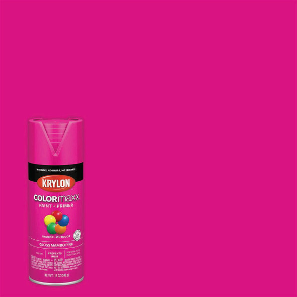 Krylon ColorMaxx 12 Oz. Gloss Spray Paint + Primer, Mambo Pink K05528007