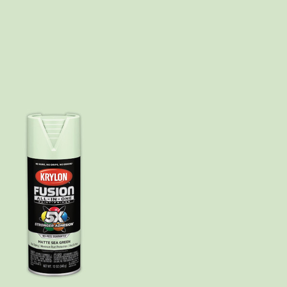 Krylon Fusion All-In-One 12 Oz. Matte Spray Paint, Sea Green K02762007