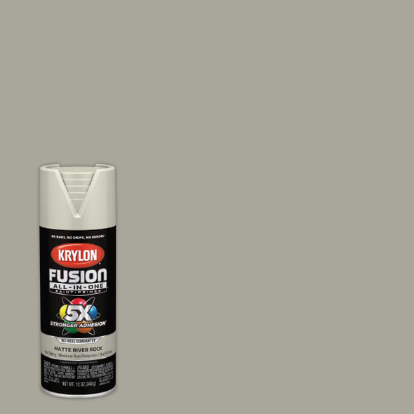 Krylon Fusion All-In-One 12 Oz. Matte Spray Paint, River Rock K02794007