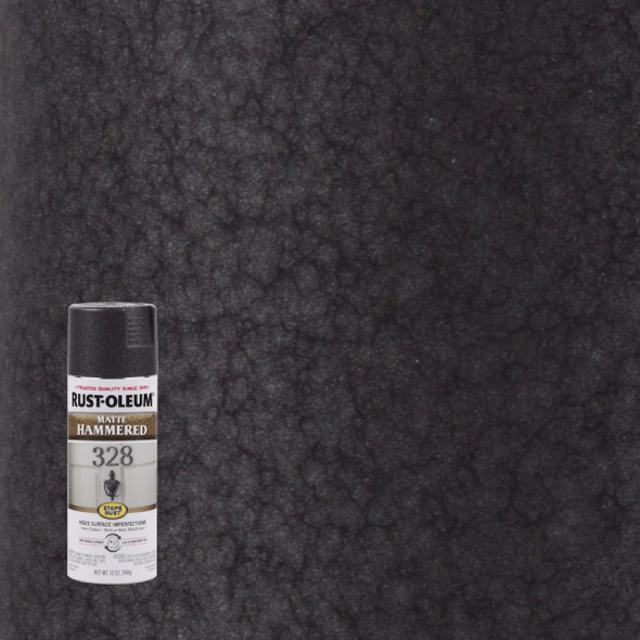 Rust-Oleum Stops Rust Matte Black 12 Oz. Hammered Spray Paint 300607