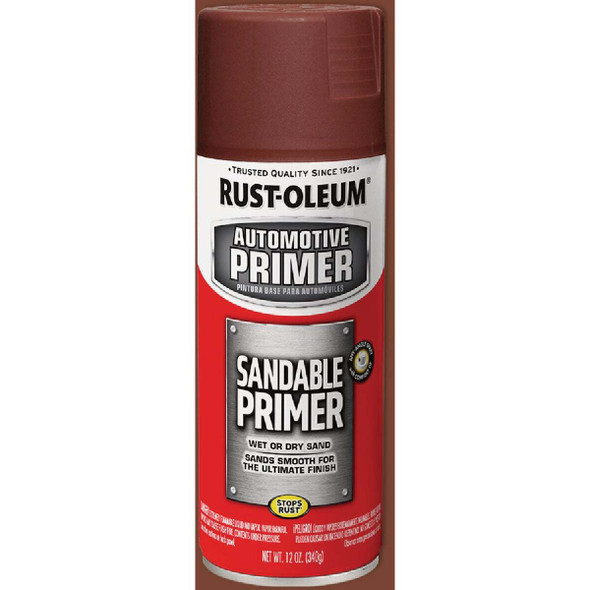 Rust-Oleum Automotive Sandable Primer Spray, 12 Oz. Red 249419