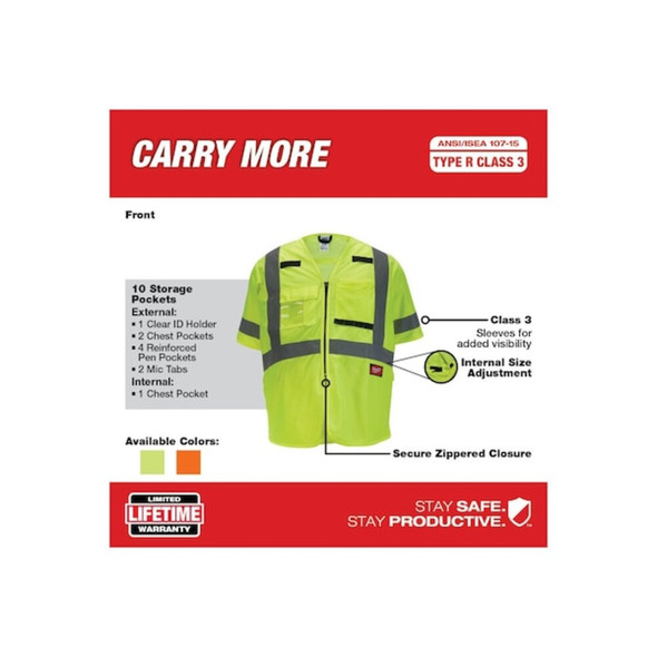 Class 3 High Visibility Yellow Safety Vest - 4X-Large-5X-Large  48-73-5144