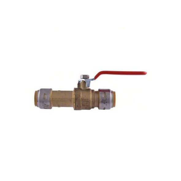 Sharkbite Manual 2-Way Ball Valve,Push,Brass UR24736G Pack of 6