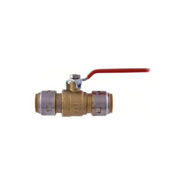 Sharkbite Manual 2-Way Ball Valve,Push,Brass UR22185G