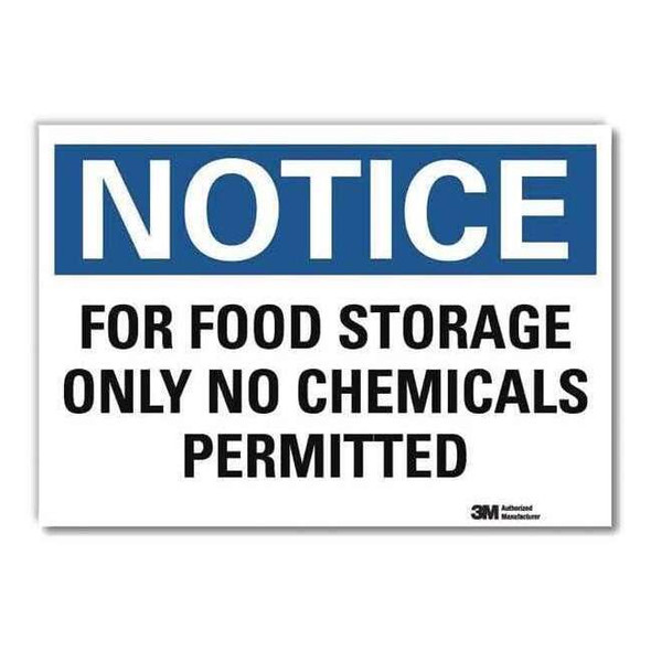 Notice Sign, 5 in H, 7 in W,Horizontal Rectangle, English, U5-1235-RD_7X5