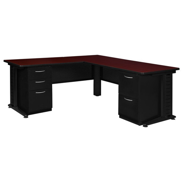 Fusion Fusion L-Desks with Storage, 72 D X 29 H, 72 W X Wood, Metal MLD723042MH