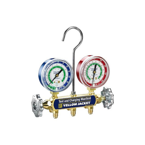 Yellow Jacket Manifold Gauge Set, 2 1/2 in Gauge 41212
