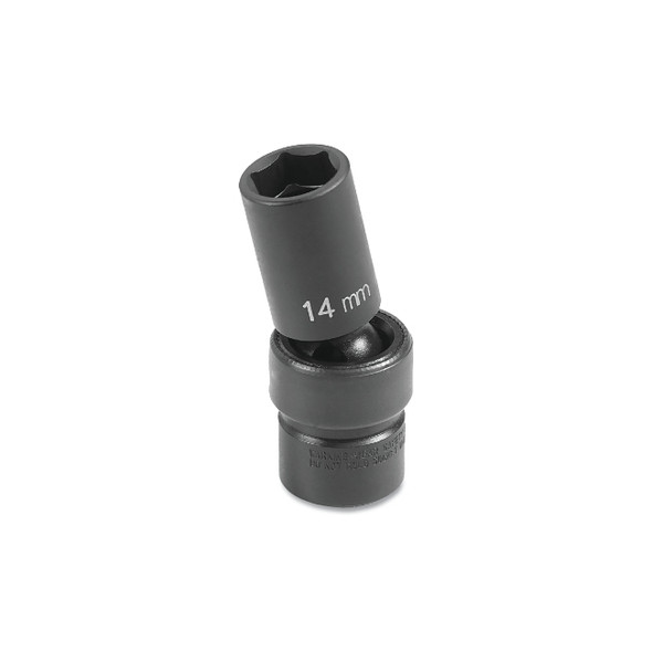 Impact Socket, 3/8 in Drive Size, 13 mm Socket Size, Hex, 6-point, Semi-Deep, Universal