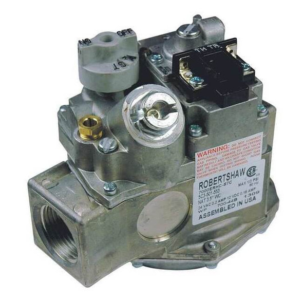 Robertshaw Gas Valve, Straight-Thru, 24V AC, -40 Degrees F 700-442